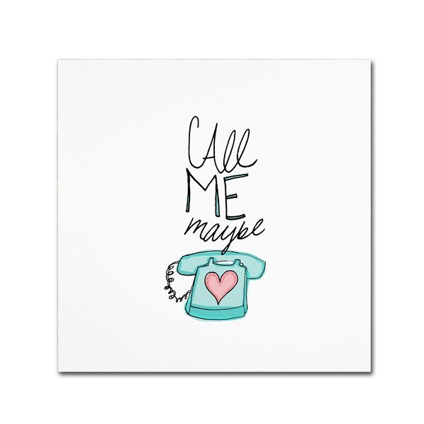 Leah Flores 'Call Me Maybe' Canvas Art, 35x35, Trademark Fine Art, Mfr#: ALI0665-C3535GG
